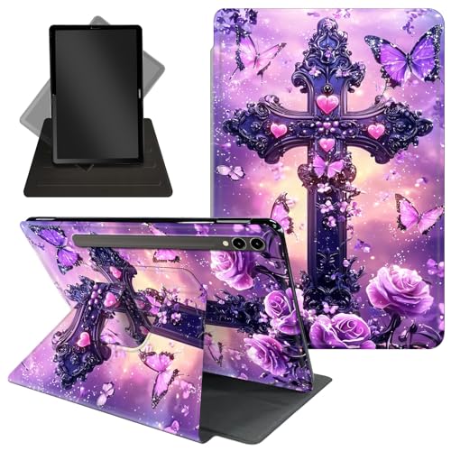 Schutzhülle für Samsung Galaxy Tab S10 Plus/S9 FE Plus/S9 Plus 5G Tablet 12,4 Zoll Hülle, 360 Grad drehbarer Ständer, Schutzhülle mit automatischer Auf-/Schlaf-Funktion für Tab S10 Plus, violettes Schutzhülle für Samsung Galaxy Tab S10 Plus/S9 FE Plus/S9 Plus 5G Tablet 12,4 Zoll Hülle, 360 Grad drehbarer Ständer, Schutzhülle mit automatischer Auf-/Schlaf-Funktion für Tab S10 Plus, violettes von Decahouy
