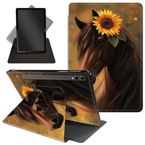 Schutzhülle für Samsung Galaxy Tab S10 Plus/S9 FE Plus/S9 Plus 5G Tablet 12,4 Zoll Hülle, 360 Grad drehbarer Ständer, Schutzhülle mit automatischer Up-/Sleep-Funktion für Tab S10 Plus, braunes Pferd Schutzhülle für Samsung Galaxy Tab S10 Plus/S9 FE Plus/S9 Plus 5G Tablet 12,4 Zoll Hülle, 360 Grad drehbarer Ständer, Schutzhülle mit automatischer Up-/Sleep-Funktion für Tab S10 Plus, braunes Pferd von Decahouy