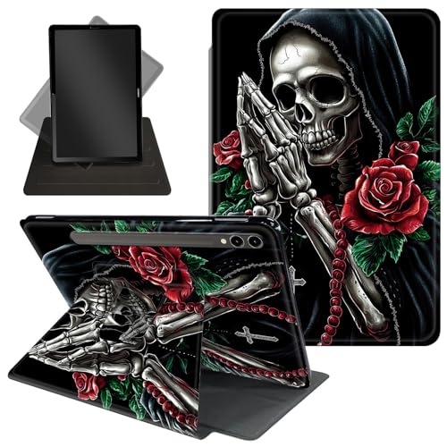 Schutzhülle für Samsung Galaxy Tab S10 Plus/S9 FE Plus/S9 Plus 5G Tablet 12,4 Zoll Hülle, 360 Grad drehbarer Ständer, Schutzhülle mit automatischer Up-/Sleep-Funktion für Tab S10 Plus, ein Skelett mit von Decahouy
