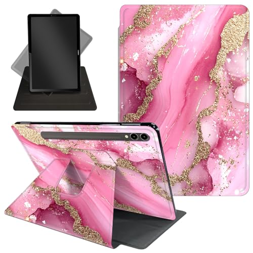 Schutzhülle für Samsung Galaxy Tab S10 Plus/S9 FE Plus/S9 Plus 5G Tablet 12,4 Zoll Hülle, 360 Grad drehbarer Ständer, Schutzhülle mit automatischer Up-/Sleep-Funktion für Tab S10 Plus, rosa von Decahouy