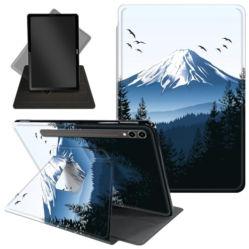 Schutzhülle für Samsung Galaxy Tab S10 Ultra/Tab S9 Ultra Tablet 360 Grad drehbarer Ständer, Schutzhülle mit automatischer Auf-/Schlaf-Funktion für Tab S10 Ultra, Mount Fuji mit Schneekappe Schutzhülle für Samsung Galaxy Tab S10 Ultra/Tab S9 Ultra Tablet 360 Grad drehbarer Ständer, Schutzhülle mit automatischer Auf-/Schlaf-Funktion für Tab S10 Ultra, Mount Fuji mit Schneekappe von Decahouy