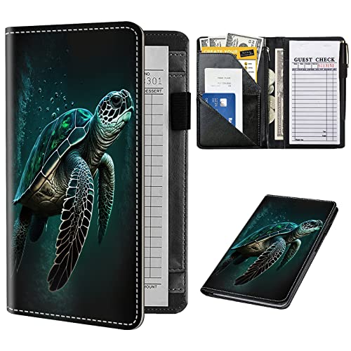 Serverbuch für Kellnerin, Leder-Kellnerbuch-Organizer mit Reißverschlusstasche, Kellnerbuch, Server-Geldbörse, passend für Server-Schürze und Gäste-Scheckbücher für Kellnerin, Notizblock, niedliche von Decahouy