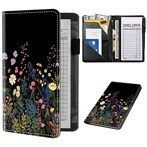 Serverbuch für Kellnerin, Leder-Kellnerbuch-Organizer mit Reißverschlusstasche, Kellnerbuch, Server-Geldbörse, passend für Server-Schürze und Gäste-Scheckbücher für Kellnerin, Notizblock von Decahouy