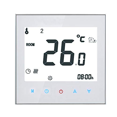 Decdeal Raumthermostat Fußbodenheizung Elektrische Heizung Thermostat 16A 95-240 V Wöchentlich Programmierbares LCD Touchscreen Wandthermostat von Decdeal