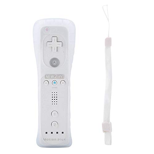 Dechoga Fernbedienung, Gamecontroller Controller Wireless Remote Bewegungssensor Vernbedinung Ersatz Gamepad Controller für und Konsole, mit Silikonhülle und Handgelenkschlaufe (weiß) von Dechoga