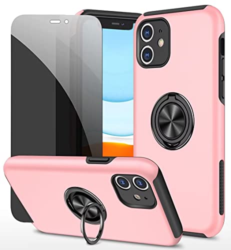 Dechyi Anti-Spähen hülle für iPhone 11 rosa Handyhülle mit Sichtschutz aus gehärtetem Glas Displayschutzfolie mit Ringhalterung stoßfest, Kratzfest PC-Silikon strapazierfähig Schutzhülle Dechyi Anti-Spähen hülle für iPhone 11 rosa Handyhülle mit Sichtschutz aus gehärtetem Glas Displayschutzfolie mit Ringhalterung stoßfest, Kratzfest PC-Silikon strapazierfähig Schutzhülle von Dechyi