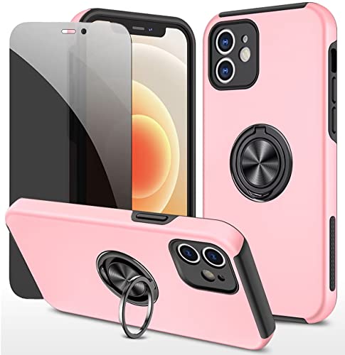 Dechyi Anti-Spähen hülle für iPhone 12 Mini rosa Handyhülle mit Sichtschutz aus gehärtetem Glas Displayschutzfolie mit Ringhalterung stoßfest, Kratzfest PC-Silikon strapazierfähig Schutzhülle Dechyi Anti-Spähen hülle für iPhone 12 Mini rosa Handyhülle mit Sichtschutz aus gehärtetem Glas Displayschutzfolie mit Ringhalterung stoßfest, Kratzfest PC-Silikon strapazierfähig Schutzhülle von Dechyi