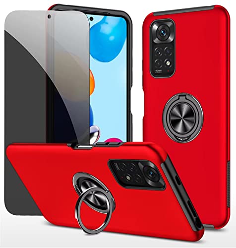 Dechyi Sichtschutz hülle für Redmi Note 11 pro 4G/5G Rot Handyhülle mit Anti-Spähen Displayschutzfolie mit Ringhalterung stoßfest, Kratzfest strapazierfähig Schutzhülle Dechyi Sichtschutz hülle für Redmi Note 11 pro 4G/5G Rot Handyhülle mit Anti-Spähen Displayschutzfolie mit Ringhalterung stoßfest, Kratzfest strapazierfähig Schutzhülle von Dechyi
