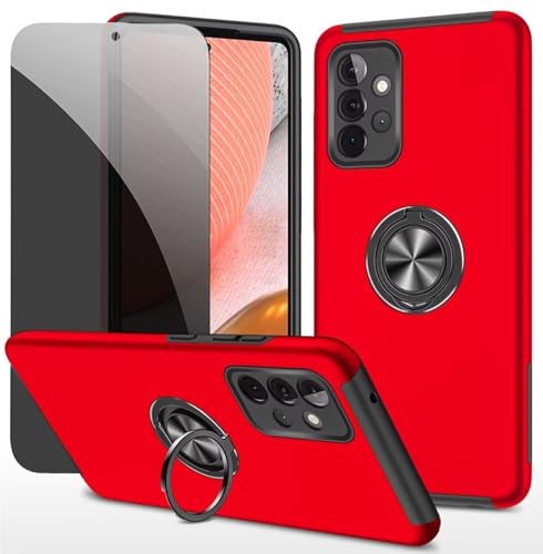 Dechyi Sichtschutz hülle für Samsung A72 5G / A72 4G Rot Handyhülle mit Anti-Spähen aus gehärtetem Glas Displayschutzfolie mit Ringhalterung stoßfest, Kratzfest strapazierfähig Schutzhülle Dechyi Sichtschutz hülle für Samsung A72 5G / A72 4G Rot Handyhülle mit Anti-Spähen aus gehärtetem Glas Displayschutzfolie mit Ringhalterung stoßfest, Kratzfest strapazierfähig Schutzhülle von Dechyi