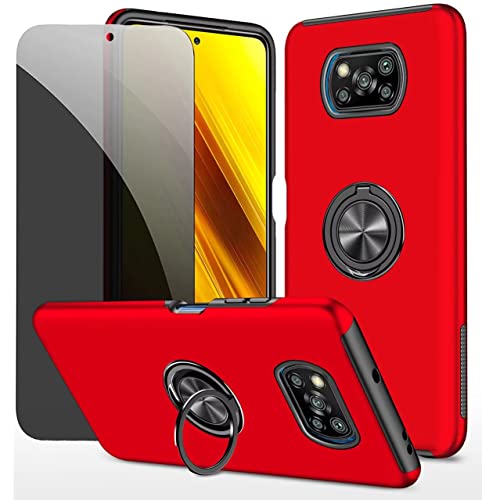 Dechyi Sichtschutz hülle für Xiaomi Poco X3 NFC /X3 Pro /X3 Rot Handyhülle mit Anti-Spähen Displayschutzfolie mit Ringhalterung stoßfest, Kratzfest strapazierfähig Schutzhülle Dechyi Sichtschutz hülle für Xiaomi Poco X3 NFC /X3 Pro /X3 Rot Handyhülle mit Anti-Spähen Displayschutzfolie mit Ringhalterung stoßfest, Kratzfest strapazierfähig Schutzhülle von Dechyi