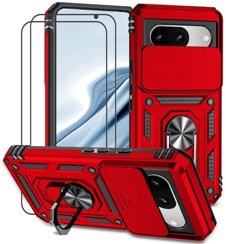 Dechyi für Google Pixel 7 Hülle mit Panzerglas Schutzfolie Schutzhülle mit Kameraschieber Case 360° Drehbarer Militä Ständer Stoßfest Cover-Rot Dechyi für Google Pixel 7 Hülle mit Panzerglas Schutzfolie Schutzhülle mit Kameraschieber Case 360° Drehbarer Militä Ständer Stoßfest Cover-Rot von Dechyi