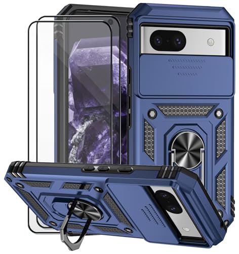 Dechyi für Google Pixel 8a Hülle mit Panzerglas Schutzfolie Schutzhülle mit Kameraschieber Case 360° Drehbarer Militä Ständer Stoßfest Cover-blau Dechyi für Google Pixel 8a Hülle mit Panzerglas Schutzfolie Schutzhülle mit Kameraschieber Case 360° Drehbarer Militä Ständer Stoßfest Cover-blau von Dechyi