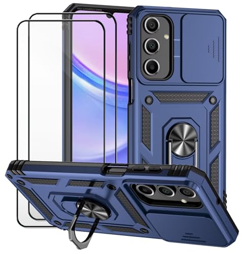Dechyi für Samsung Galaxy A16 5G Hülle mit Panzerglas Schutzfolie Schutzhülle mit Kameraschieber Case 360° Drehbarer Militä Ständer Stoßfest Cover-Blau Dechyi für Samsung Galaxy A16 5G Hülle mit Panzerglas Schutzfolie Schutzhülle mit Kameraschieber Case 360° Drehbarer Militä Ständer Stoßfest Cover-Blau von Dechyi