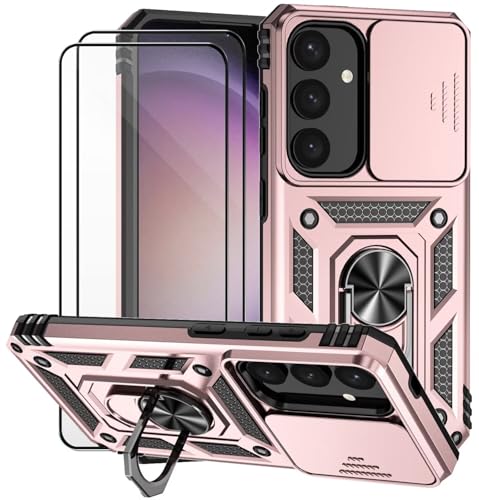 Dechyi für Samsung Galaxy S24 Plus & Samsung Galaxy S25 Plus Hülle mit Panzerglas Schutzfolie Schutzhülle mit Kameraschieber Case 360° Drehbarer Militä Ständer Stoßfest Cover Case-Rosa Dechyi für Samsung Galaxy S24 Plus & Samsung Galaxy S25 Plus Hülle mit Panzerglas Schutzfolie Schutzhülle mit Kameraschieber Case 360° Drehbarer Militä Ständer Stoßfest Cover Case-Rosa von Dechyi