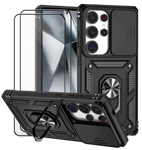 Dechyi für Samsung Galaxy S25 Ultra Hülle mit Panzerglas Schutzfolie Schutzhülle mit Kameraschieber Case 360° Drehbarer Militä Ständer Stoßfest Cover Case-Schwarz Dechyi für Samsung Galaxy S25 Ultra Hülle mit Panzerglas Schutzfolie Schutzhülle mit Kameraschieber Case 360° Drehbarer Militä Ständer Stoßfest Cover Case-Schwarz von Dechyi