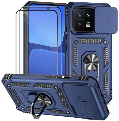 Dechyi für Xiaomi 13 5G / Xiaomi Mi 13 5G Hülle mit Panzerglas Schutzfolie Schutzhülle mit Kameraschieber Case 360° Drehbarer Militä Ständer Stoßfest Cover-Blau Dechyi für Xiaomi 13 5G / Xiaomi Mi 13 5G Hülle mit Panzerglas Schutzfolie Schutzhülle mit Kameraschieber Case 360° Drehbarer Militä Ständer Stoßfest Cover-Blau von Dechyi