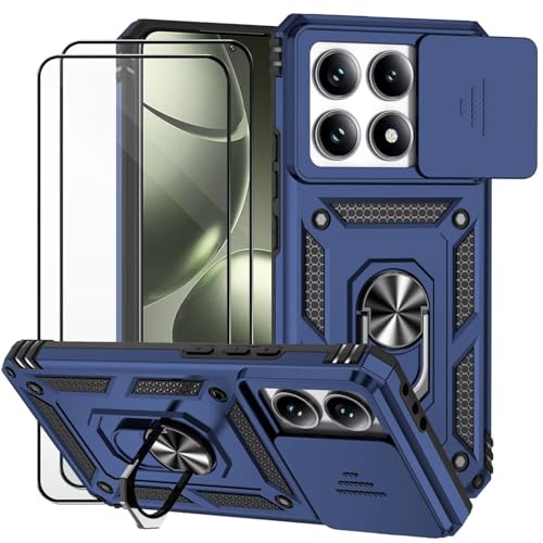 Dechyi für Xiaomi 14T / Xiaomi Mi 14T Hülle und 2 Stück Panzerglas Schutzfolie SchutzHülle und Kameraschieber 360 Drehbarer Militä Ständer Stoßfest Robuste Handy hülle-Blau Dechyi für Xiaomi 14T / Xiaomi Mi 14T Hülle und 2 Stück Panzerglas Schutzfolie SchutzHülle und Kameraschieber 360 Drehbarer Militä Ständer Stoßfest Robuste Handy hülle-Blau von Dechyi