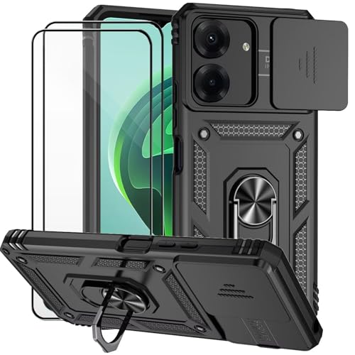 Dechyi für Xiaomi Redmi 13C 4G /Poco C65 Hülle mit Panzerglas Schutzfolie Schutzhülle mit Kameraschieber Case 360° Drehbarer Militä Ständer Stoßfest Cover-Schwarz Dechyi für Xiaomi Redmi 13C 4G /Poco C65 Hülle mit Panzerglas Schutzfolie Schutzhülle mit Kameraschieber Case 360° Drehbarer Militä Ständer Stoßfest Cover-Schwarz von Dechyi