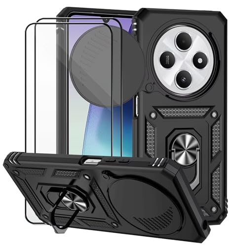Dechyi für Xiaomi Redmi 14C Hülle und 2 Stück Panzerglas Schutzfolie SchutzHülle und Kameraschieber 360 Drehbarer Militä Ständer Stoßfest Robuste Handy hülle-Schwarz Dechyi für Xiaomi Redmi 14C Hülle und 2 Stück Panzerglas Schutzfolie SchutzHülle und Kameraschieber 360 Drehbarer Militä Ständer Stoßfest Robuste Handy hülle-Schwarz von Dechyi