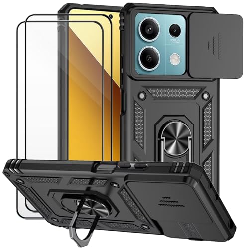 Dechyi für Xiaomi Redmi Note 13 5G Hülle und 2 Stück Panzerglas Schutzfolie SchutzHülle und Kameraschieber 360 Drehbarer Militä Ständer Stoßfest Robuste Handy hülle-Schwarz Dechyi für Xiaomi Redmi Note 13 5G Hülle und 2 Stück Panzerglas Schutzfolie SchutzHülle und Kameraschieber 360 Drehbarer Militä Ständer Stoßfest Robuste Handy hülle-Schwarz von Dechyi