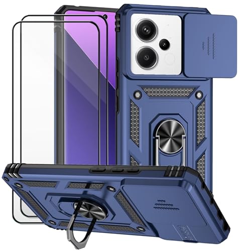 Dechyi für Xiaomi Redmi Note 13 Pro 5G Hülle und 2 Stück Panzerglas Schutzfolie SchutzHülle und Kameraschieber 360 Drehbarer Militä Ständer Stoßfest Robuste Handy hülle-Blau Dechyi für Xiaomi Redmi Note 13 Pro 5G Hülle und 2 Stück Panzerglas Schutzfolie SchutzHülle und Kameraschieber 360 Drehbarer Militä Ständer Stoßfest Robuste Handy hülle-Blau von Dechyi