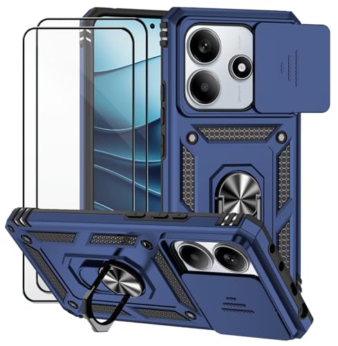 Dechyi für Xiaomi Redmi Note 14 5G Hülle und 2 Stück Panzerglas Schutzfolie SchutzHülle und Kameraschieber 360 Drehbarer Militä Ständer Stoßfest Robuste Handy hülle-Blau Dechyi für Xiaomi Redmi Note 14 5G Hülle und 2 Stück Panzerglas Schutzfolie SchutzHülle und Kameraschieber 360 Drehbarer Militä Ständer Stoßfest Robuste Handy hülle-Blau von Dechyi