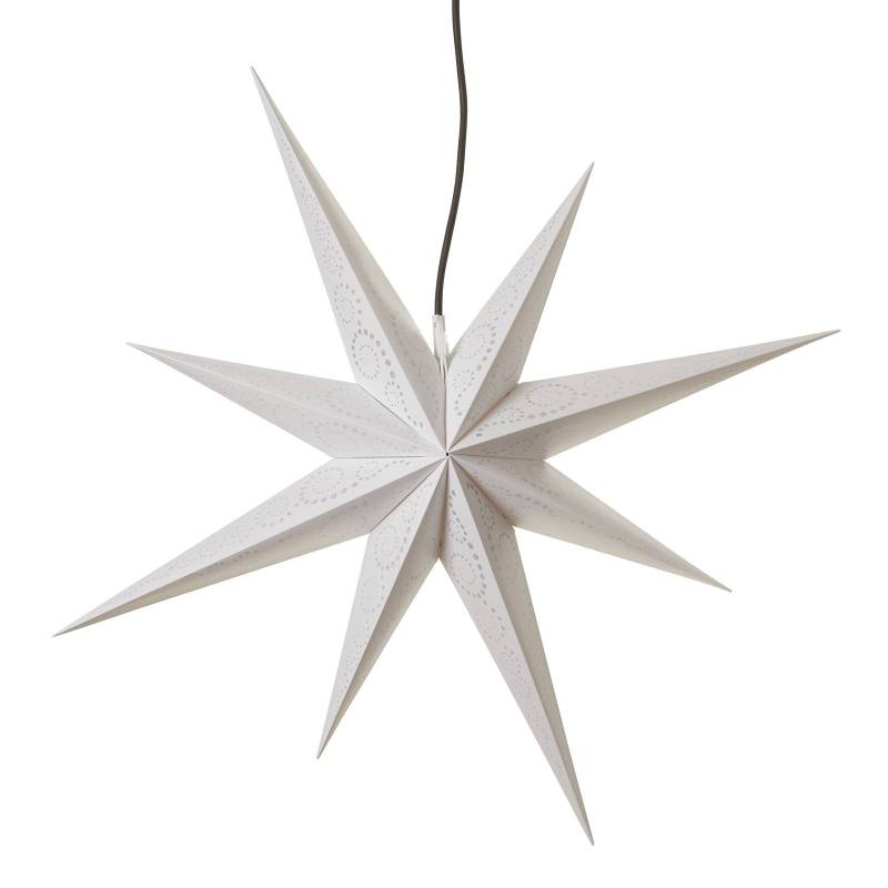 Stern Ganesha 8-zackig mit Glitter in Weiß von Deco Plant