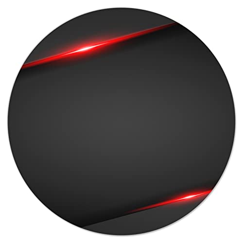 DecoCat Herdabdeckplatte Ceranfeld ⌀50 cm Einteilig Rotes LED-Licht Schwarz (01242) Schneideplatte Glas Kochfeldabdeckung Herdabdeckung Induktionsschutz von DecoCat