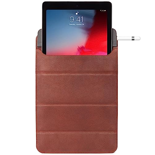 DECODED© Premium Tablethülle - iPad Pro 10,5 - Getestet von Apple - Extra Schutz - Stoßdämpfend - Europäisches Leder - Schutzhülle - Rundumschutz - Klapphülle - Handyhülle - Handy Hülle – Braun von Decoded