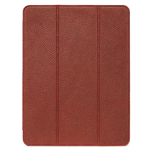 DECODED Leather Slim Cover - 11-inch iPad Pro (2020) / 11-inch iPad Pro/iPad Air (4th gen) - Stoßfeste Schutzhülle - Hochwertiges Europäisches Leder - Standfunktion - Multi Wikkel Ständer - Braun von Decoded