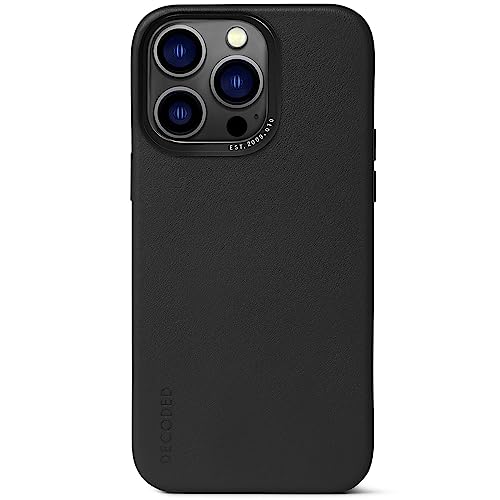 DECODED - Schutzhülle aus Leder für iPhone 14 Pro Kompatibel mit MagSafe (Schwarz) von Decoded