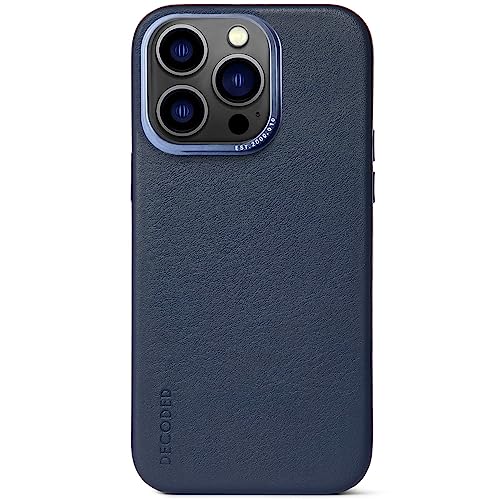 DECODED - Schutzhülle aus Leder für iPhone 14 Pro MAX Kompatibel mit MagSafe (Steel Blue) von Decoded