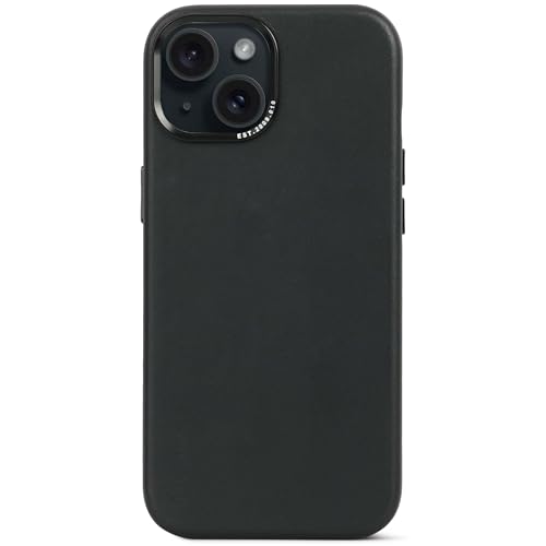Decoded Leather Backcover iP15 black von Decoded