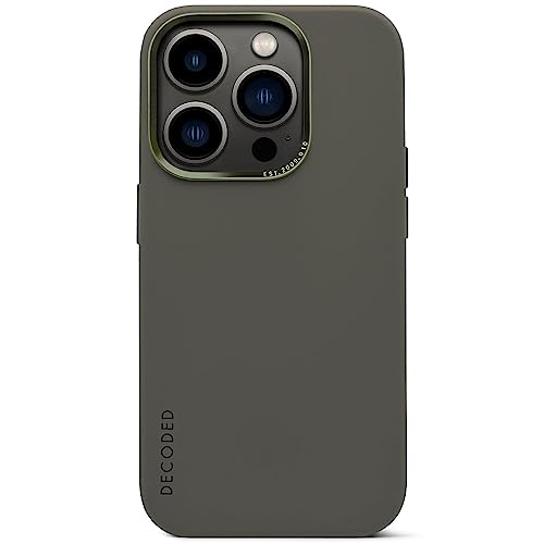 DECODED Silikon Back Cover - iPhone 13 Pro - Schutzhülle - Back Cover Case - Handyhülle - Antibakterielle Hülle - Apple Magnetic Technology/MagSafe - Dunkel Grün von Decoded