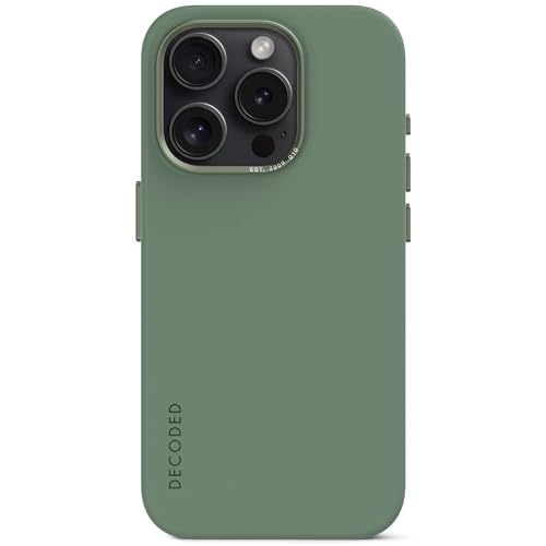 DECODED Silikon Hülle – iPhone 15 Pro – Antibakterielle Hülle – Kompatibel mit MagSafe – Safe Leaf Grün DECODED Silikon Hülle – iPhone 15 Pro – Antibakterielle Hülle – Kompatibel mit MagSafe – Safe Leaf Grün von Decoded