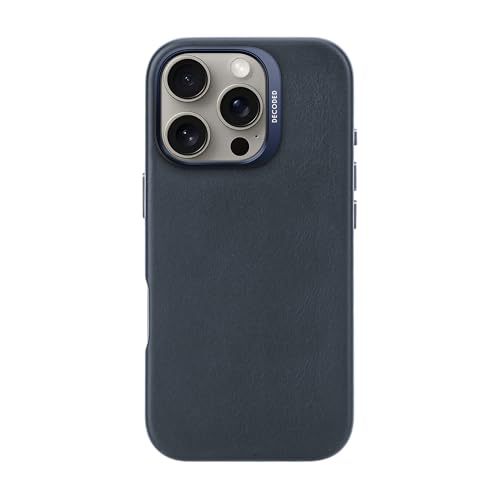 Decoded Lederhülle für iPhone 16 Pro, MagSafe-kompatible Hülle, Aus Hochwertigem ECCO-Leder, Hervorragender Fall- und Aufprallschutz, Kratzfeste Handyhülle, Metalltasten, Blau Decoded Lederhülle für iPhone 16 Pro, MagSafe-kompatible Hülle, Aus Hochwertigem ECCO-Leder, Hervorragender Fall- und Aufprallschutz, Kratzfeste Handyhülle, Metalltasten, Blau von Decoded