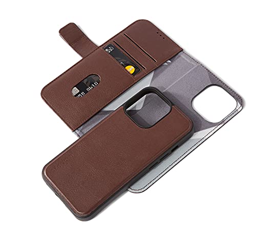 Decoded Premium Klapphülle - iPhone 13 Pro - Detachable Wallet Case - Getested von Aplle - Extra Schutz - Stoßdämpfend - Mit Kartenhalter - Schutzhülle - Rundumschutz - Handy Hülle – Braun von Decoded