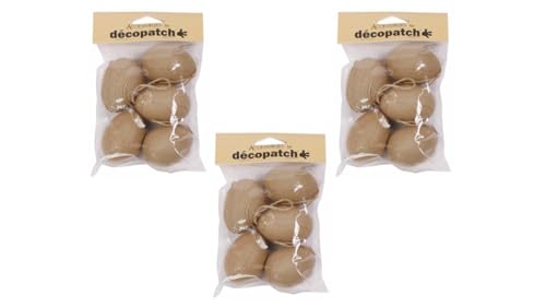 Décopatch AC384Opack - Set mit 3 Packungen à 5 Eiern zum Aufhängen, 4cm, Kartonbraun, 1 Set von Decopatch
