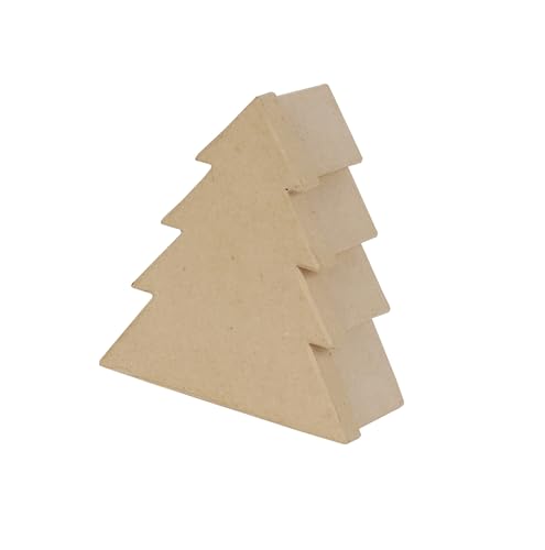 Décopatch BT058C Schachtel (aus Pappmaché, Größe S, 8 x 18,5 x 20 cm, zu Personalisieren, 1 Stück, Tannnenbaum, Box Tannenbaum S von Decopatch