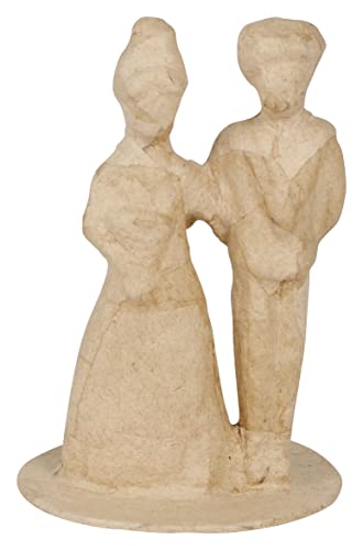 Décopatch EV025C - Set mit 2 Figuren Ehepaar: Mann + Frau, 8,5cm, Kartonbraun, einfach zum Verzieren, 1 Set von Decopatch