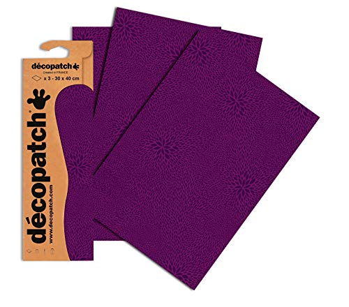 Decopatch Papier No. 652 (violett Farbsprenkel, 395 x 298 mm) 3er Pack von Décopatch