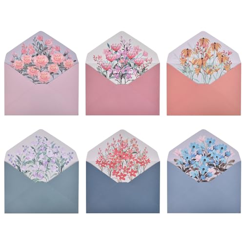 DecorDwell 30PCS Umschlag mit Blumenmuster,Motivpapier Briefumschlag für Grußkarten Einladung Geburtstagskarten,A5 Blumen Briefumschlag,Umschläge Kuvert mit Blumenmuster von DecorDwell