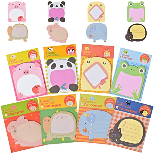 Kinder Haftnotizen 16 Paket Haftnotizen Klebezettel, Haftnotizen Set Tiere, Cute Sticky Notes Kawaii, Kleine Blöcke Für Kinder Mitgebsel, Selbstklebende Notizzettel, Haftnotizen Lustig Schule, 8 Stile von DecorDwell