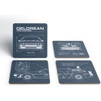 Back To The Future Delorean Schematic Coaster Set von Decorsome