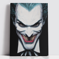 Decorsome x Batman Alex Ross - The Joker Face Rectangular Canvas - 12x18 inch von Decorsome