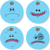 Rick and Morty Mr Meeseeks Face Coaster Set Rick and Morty Mr Meeseeks Face Coaster Set von Decorsome