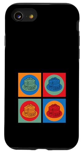 Bunte Pfannkuchen Pop Art Frühstücksspaß Hülle für iPhone SE (2020) / 7 / 8 von Dedicated Fans of Pancakes and Sweet Mornings Gift