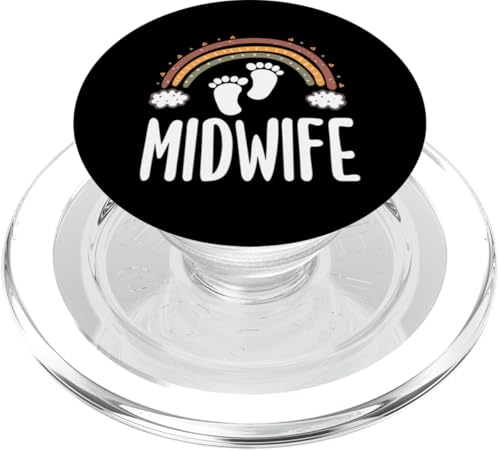 Hebamme Regenbogen Fußabdrücke Fröhliche Geburtspflege PopSockets PopGrip für MagSafe von Dedicated Midwives and Maternal Health Gifts