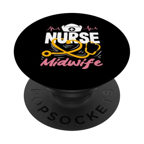Krankenschwester Hebamme Herzschlag Stethoskop Kunst PopSockets Klebender PopGrip von Dedicated Midwives and Maternal Health Gifts