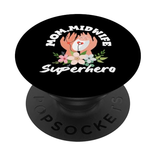 Mom Hebamme Superheld Hebamme Liebe PopSockets Klebender PopGrip von Dedicated Midwives and Maternal Health Gifts